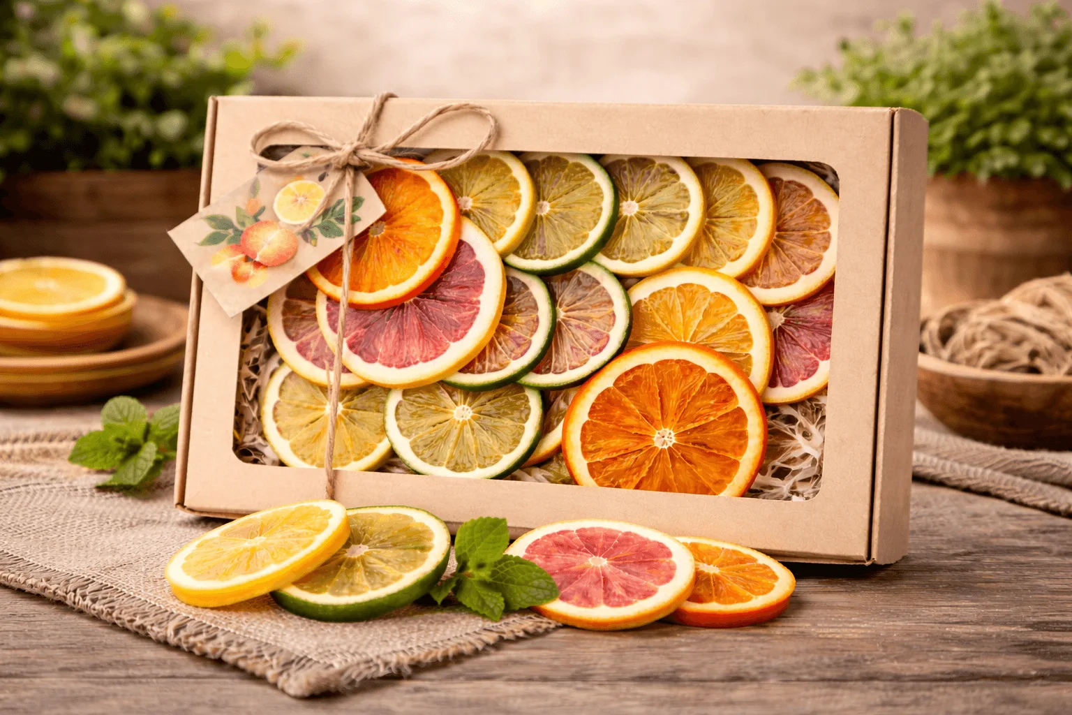 Citrusence Cutie Cadou Decor Citrice Medie – Felii Mixte 200 g - imagine 2