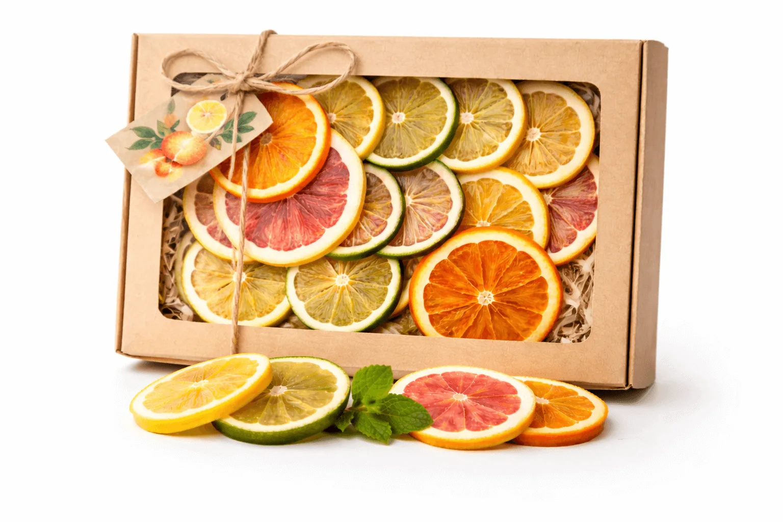 Citrusence Cutie Cadou Decor Citrice Medie – Felii Mixte 200 g - imagine 1