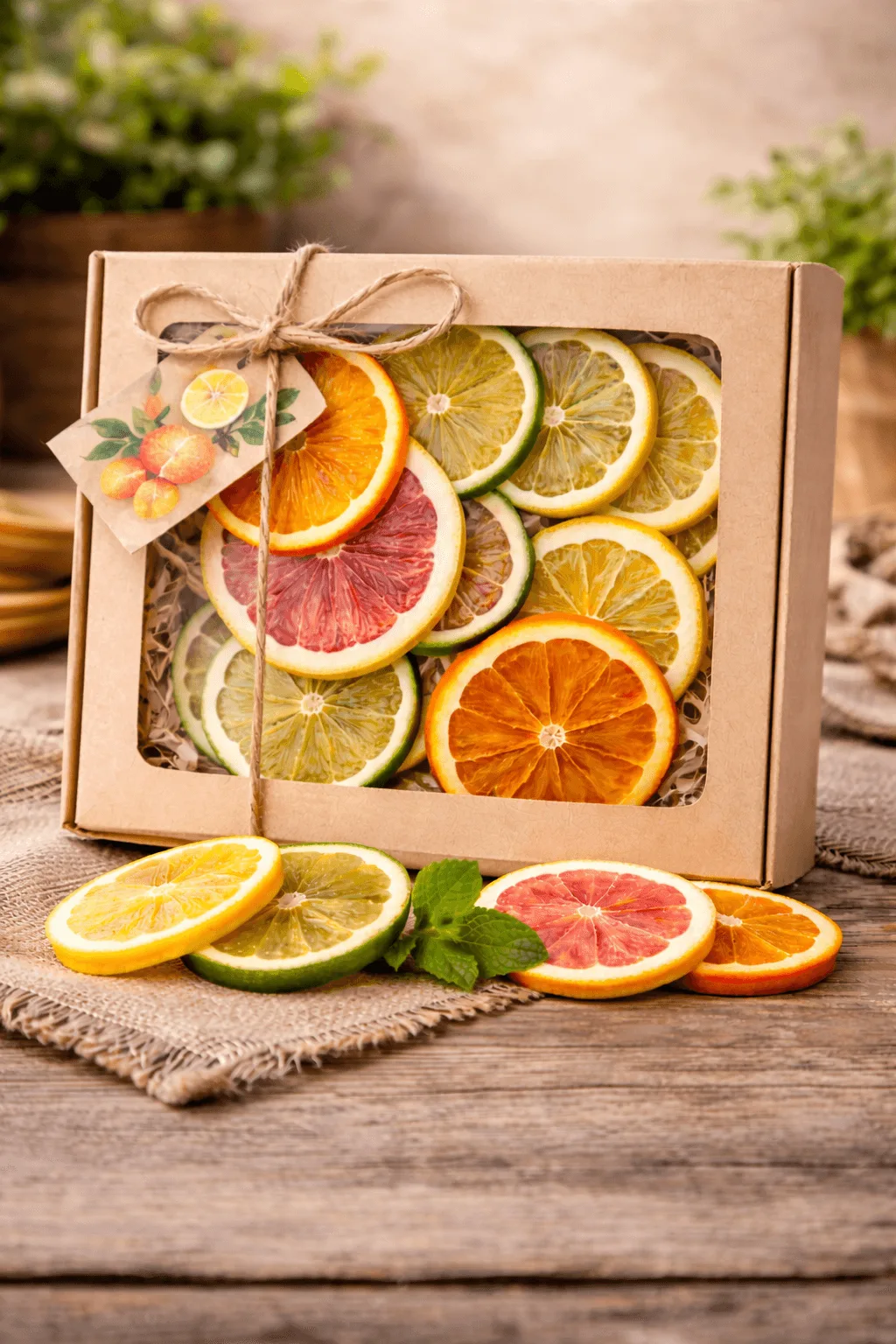 Citrusence Cutie Cadou Decor Citrice Mică – Felii Mixte 150 g - imagine 2