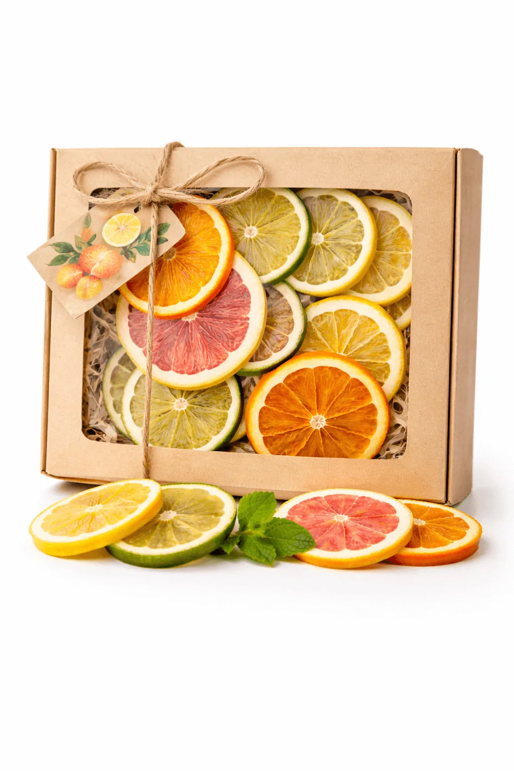 Citrusence Cutie Cadou Decor Citrice Mică – Felii Mixte 150 g - imagine 1