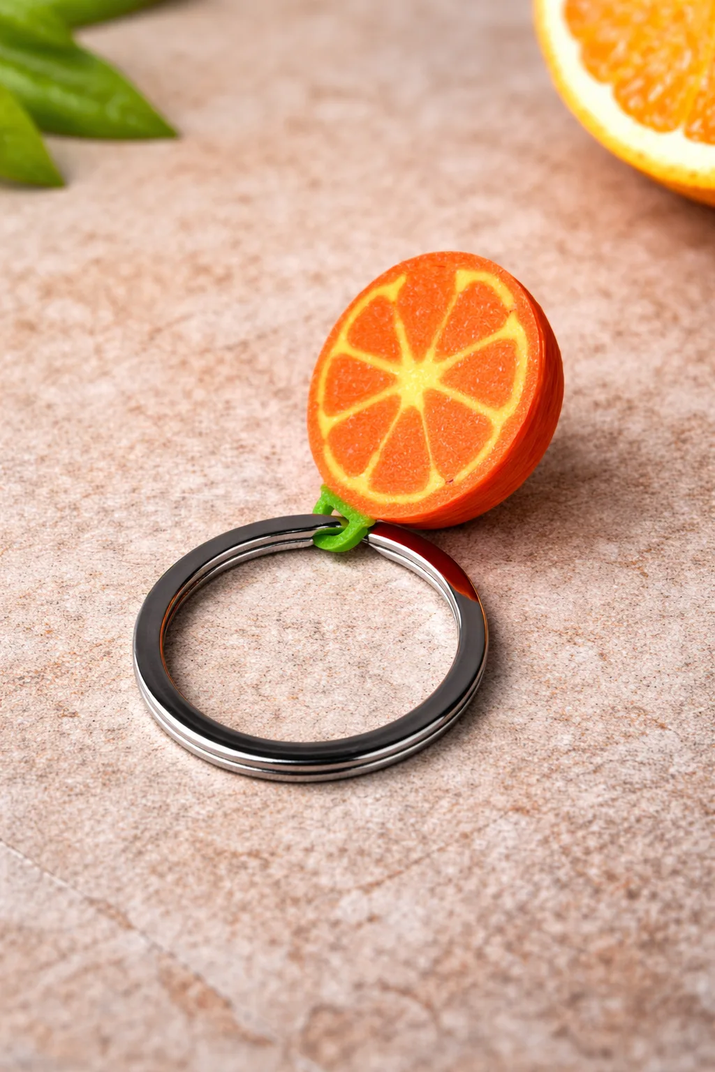 Citrusence breloc felie de portocala imprimat 3d Breloc decorativ felie de portocală - imagine 1